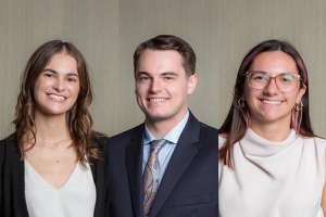 Meet the 2023 Naylor Fellows (left to right): Charlotte Clarke, Jake Dow and Lauren Williams.