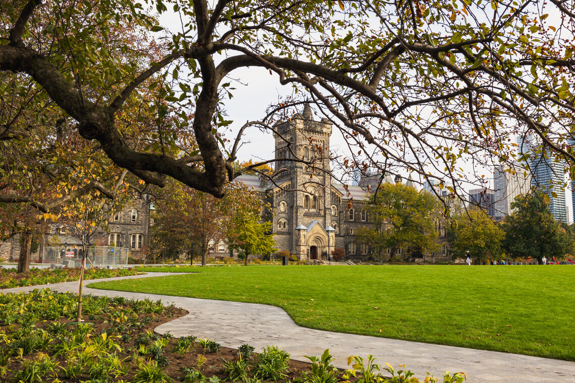 Front campus at the University of Toronto in downtown Toronto in late fall.